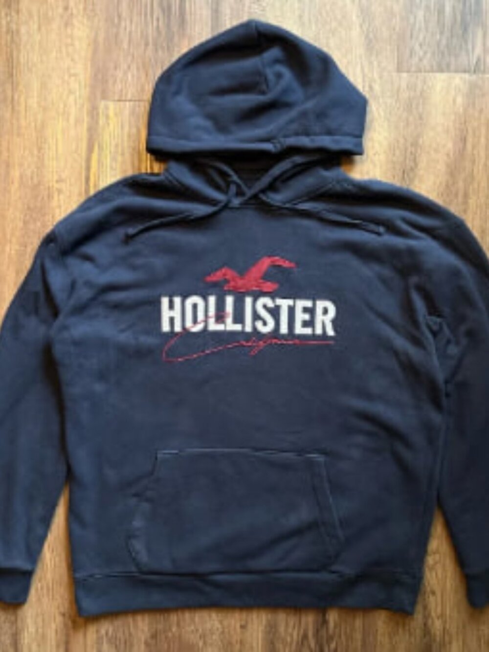 Hollister Logo Hoodie Navy XL